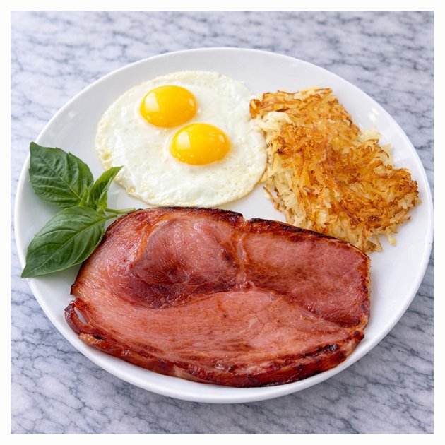 ham hash 2 eggs